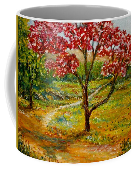 Landscapes  Canvas Prints Originals Impressionism Trees Spring Seasons  Coffee Mug featuring the painting Beautiful park by Konstantinos Charalampopoulos