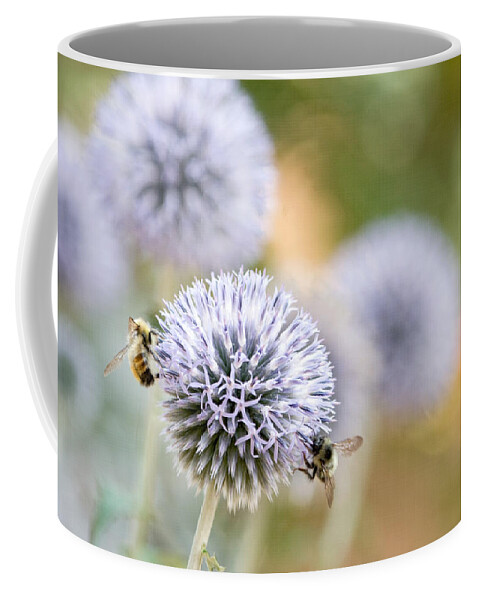 Bees Coffee Mug featuring the photograph Bees in the Garden by Peggy Collins