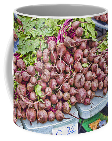 Beets Coffee Mug featuring the photograph Beets at the Farmers Market by Cathy Anderson