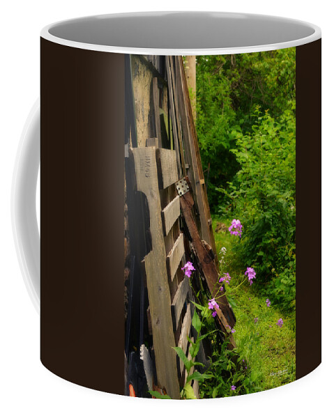 Behind The Old Shed Coffee Mug featuring the photograph Behind the Old Shed by Mary Machare