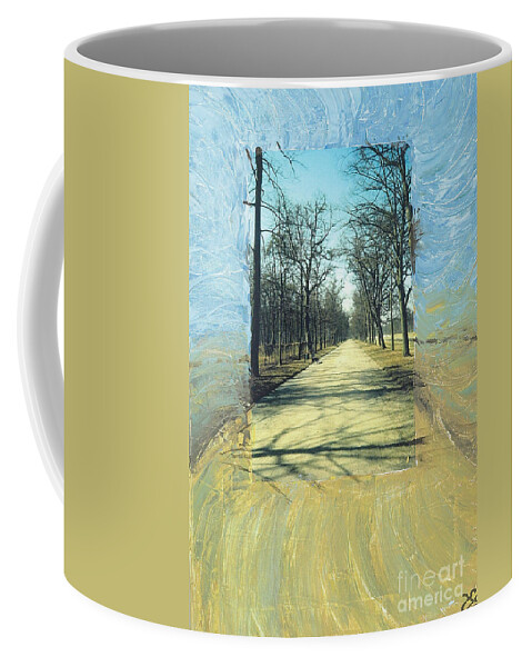Blue Coffee Mug featuring the painting Being alone and feeling oneness by Heidi Sieber