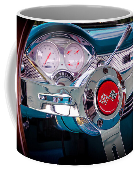 Chevrolet Bel Air Coffee Mug featuring the photograph Bel Air Wheel and Dash by David Morefield