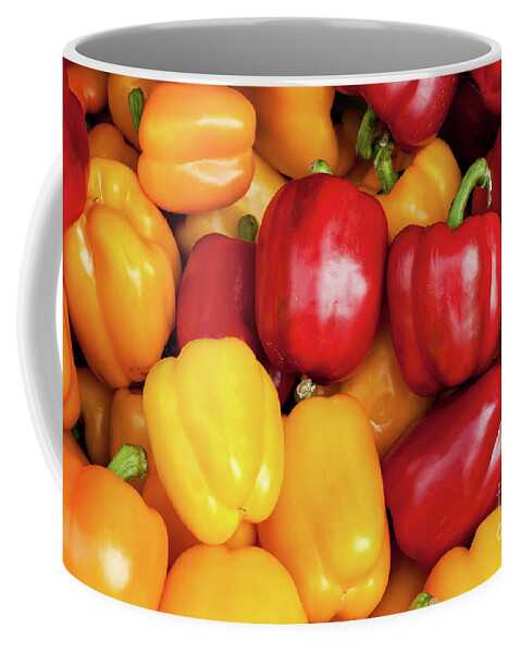 Red Coffee Mug featuring the photograph Bell Peppers by Rick Piper Photography