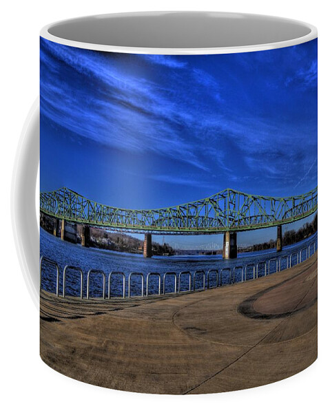 Parkersburg Coffee Mug featuring the photograph Belpre Bridge by Jonny D
