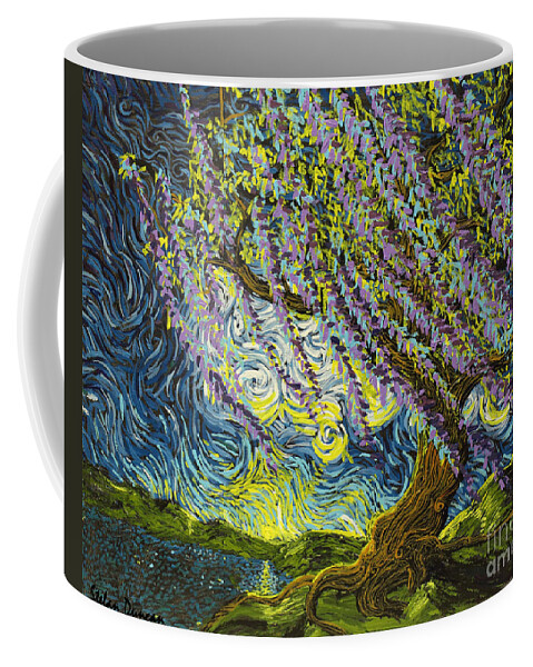 Squiggleism Coffee Mug featuring the painting Beneath The Willow by Stefan Duncan