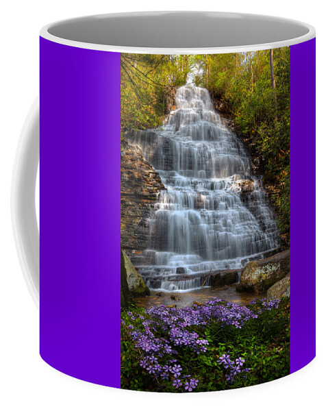 Appalachia Coffee Mug featuring the photograph Benton Falls in Spring by Debra and Dave Vanderlaan