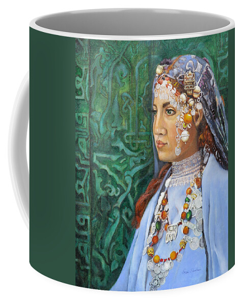 Berber Woman Coffee Mug featuring the painting Berber Woman by Portraits By NC