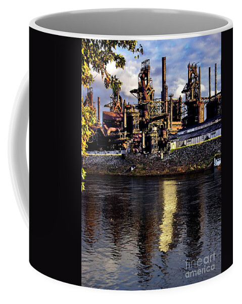 Bethlehem Steel Coffee Mug featuring the photograph Bethlehem Steel Reflections Two by Jacqueline M Lewis