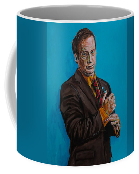 Portrait Coffee Mug featuring the painting Better Call Saul by Joel Tesch
