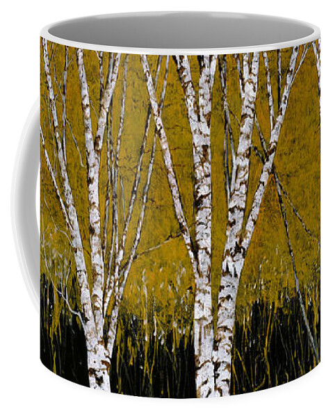 Betulle Coffee Mug featuring the painting Betulle A Sfondo Giallo by Guido Borelli