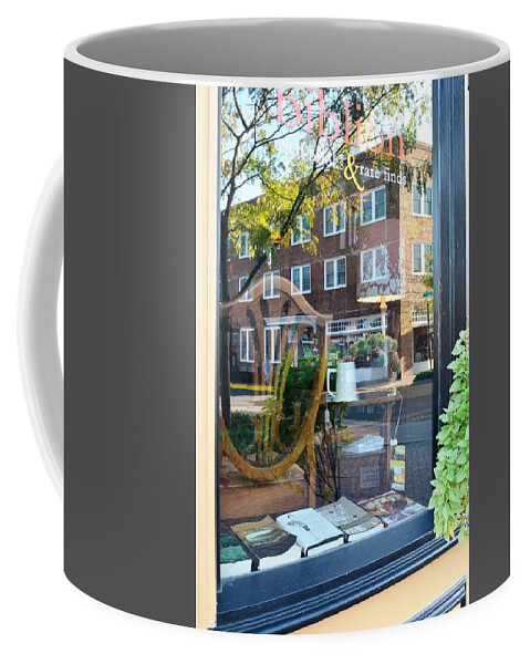 Lewes Coffee Mug featuring the photograph Biblion Used Books Reflections 4 - Lewes Delaware by Kim Bemis