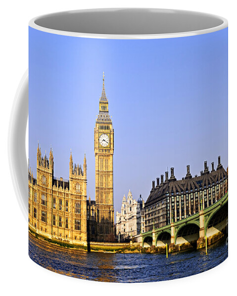 Big Coffee Mug featuring the photograph Big Ben and Westminster bridge 2 by Elena Elisseeva