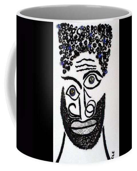 Portrait Of A Black Man Coffee Mug featuring the painting Big Black by Cleaster Cotton