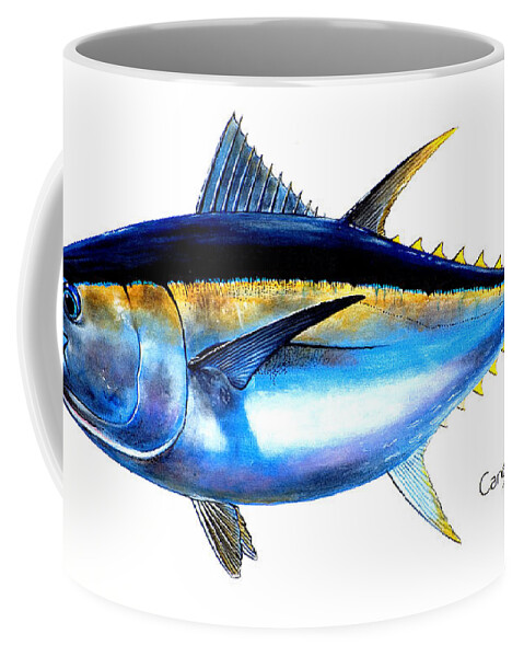 Tuna Coffee Mug featuring the painting Big Eye Tuna by Carey Chen