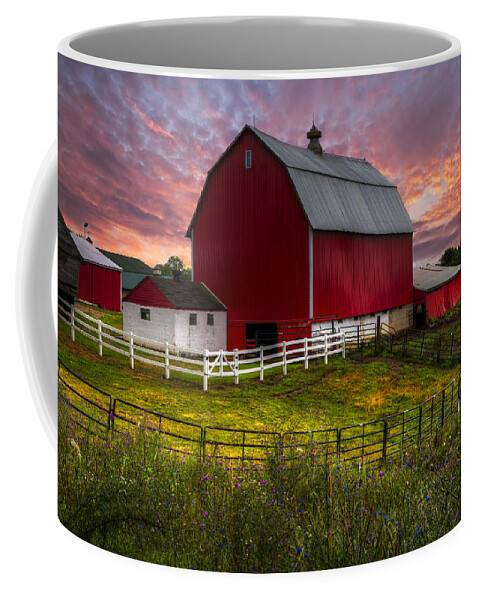 Appalachia Coffee Mug featuring the photograph Big Red at Sunset by Debra and Dave Vanderlaan