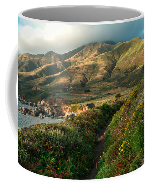 Landscape Coffee Mug featuring the photograph Big Sur Trail at Soberanes Point by Charlene Mitchell