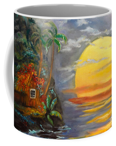 Big Yellow Sunset Print Coffee Mug featuring the painting Magical Sunset Jenny Lee Discount by Jenny Lee