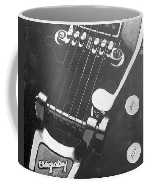 Guitar Coffee Mug featuring the painting Bigsby Gretsch by Richard Le Page