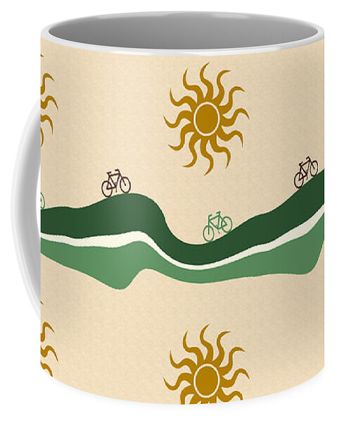 Bicycles Coffee Mug featuring the mixed media Bike Pattern by Christina Rollo