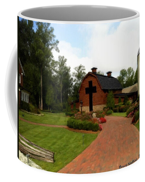 Billy Graham Coffee Mug featuring the painting Billy Graham Library by Bruce Nutting