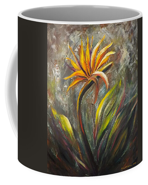 Florals Coffee Mug featuring the painting Bird of Paradise 63 by Gina De Gorna
