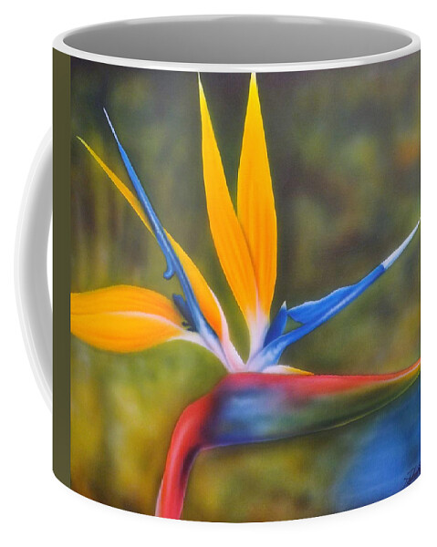 Bird Of Paradise Coffee Mug featuring the painting Bird of Paradise by Darren Robinson