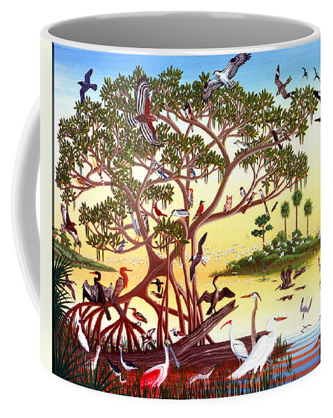 Duane Mccullough Coffee Mug featuring the painting Birds of South Florida filtered by Duane McCullough