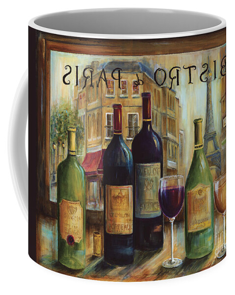 Wine Coffee Mug featuring the painting Bistro De Paris by Marilyn Dunlap
