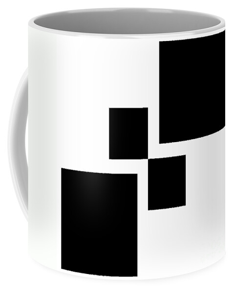 Andee Design Abstract Coffee Mug featuring the digital art Black And White 7 Square by Andee Design