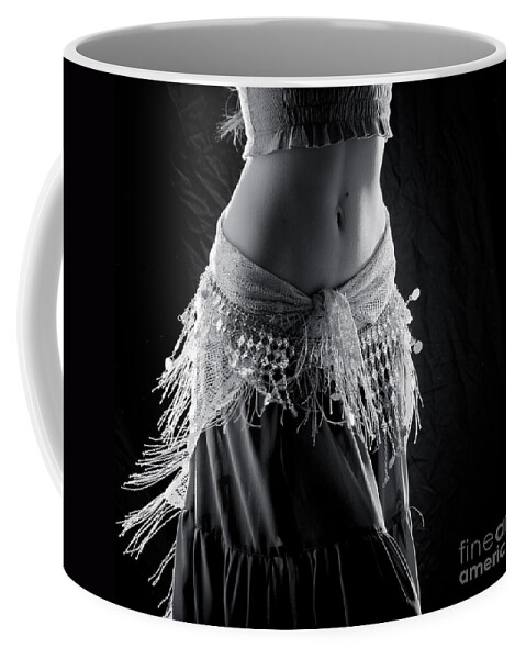 Dance Coffee Mug featuring the photograph Black and white Belly dancer by Scott Sawyer