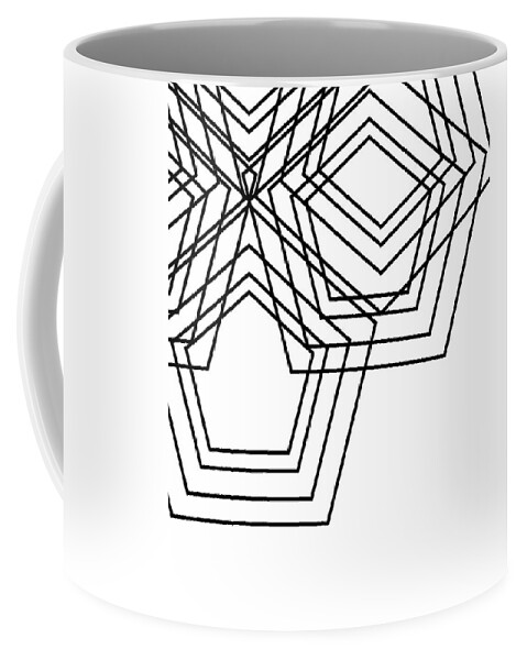 Black Coffee Mug featuring the digital art Black And White Geo by South Social Studio