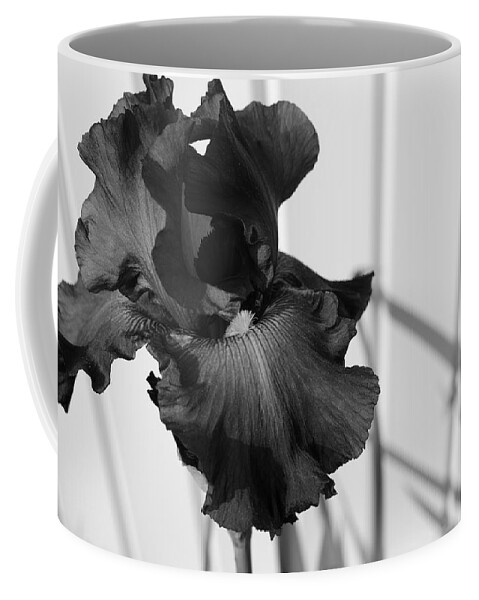 Iris Coffee Mug featuring the photograph Black and White Iris by Luke Moore
