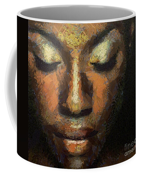 Portraits Coffee Mug featuring the painting Black beauty by Dragica Micki Fortuna