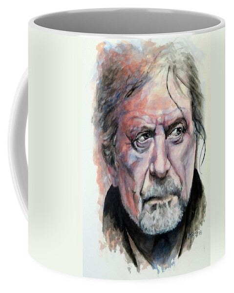 Zeppelin Coffee Mug featuring the painting Black Dog - Robert Plant by William Walts