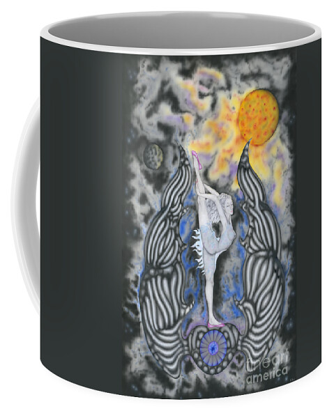 Fantasy Coffee Mug featuring the painting Black Swan by Kenneth Clarke