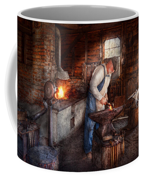 Blacksmith Coffee Mug featuring the photograph Blacksmith - The Smith by Mike Savad