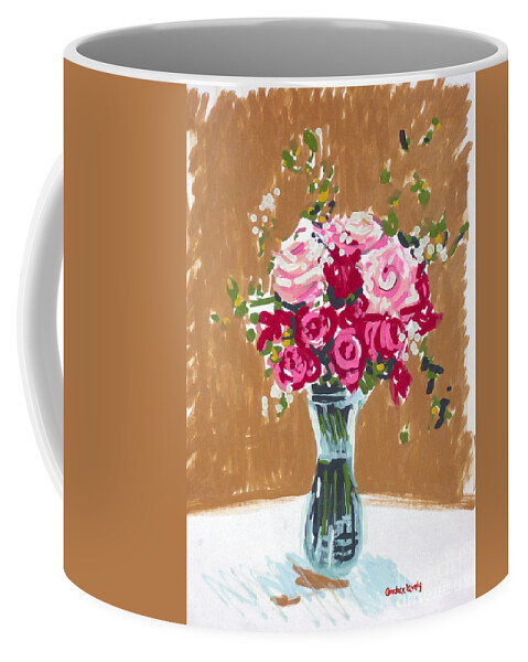 Roses Coffee Mug featuring the painting Blake's 21st Roses by Candace Lovely