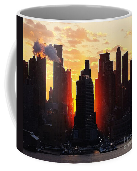 Blazing Coffee Mug featuring the photograph Blazing Morning Sun by Lilliana Mendez