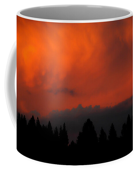 Fire Coffee Mug featuring the photograph Blazing Sky by Donna Blackhall