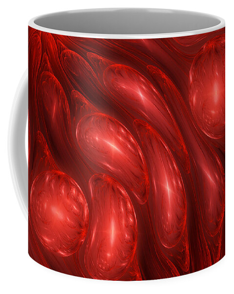 Blood Coffee Mug featuring the digital art Blood drops by Martin Capek