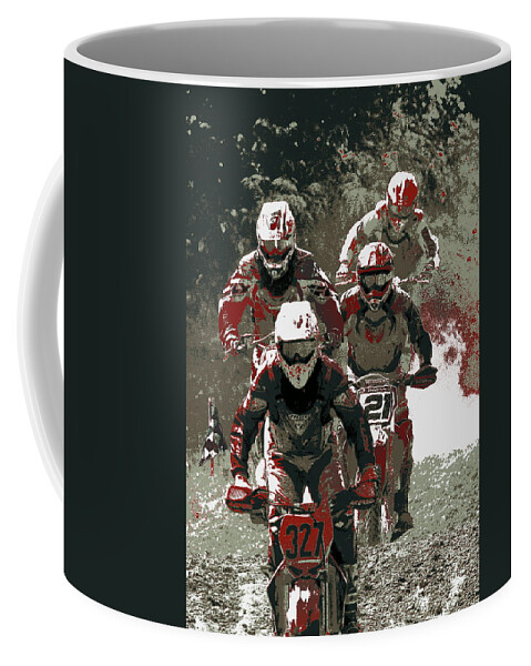Dirtbike Coffee Mug featuring the photograph Blood Sweat and Dirt by Angela Rath