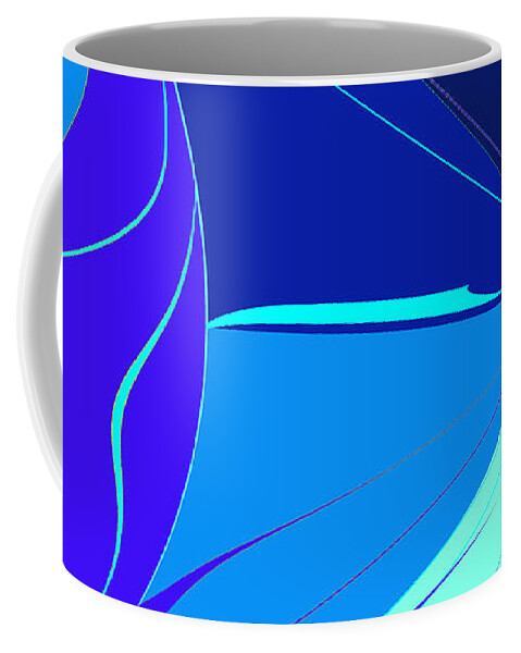 Blue Coffee Mug featuring the digital art Blue Abstract by Mary Bedy
