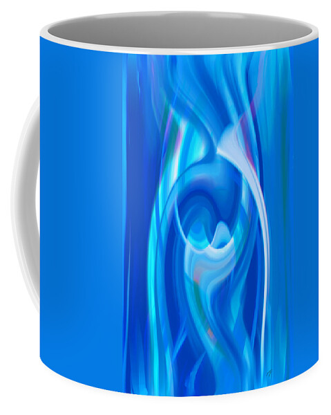 Abstract Coffee Mug featuring the digital art Blue Dream Three by Ann Powell