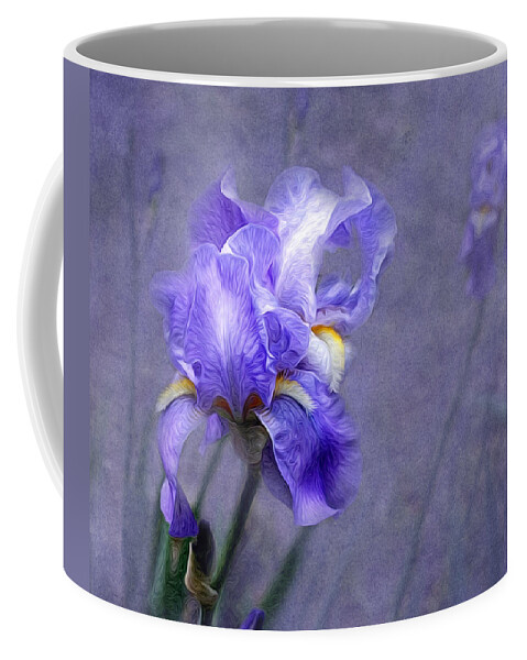 Iris Coffee Mug featuring the photograph Blue Iris by Lena Auxier