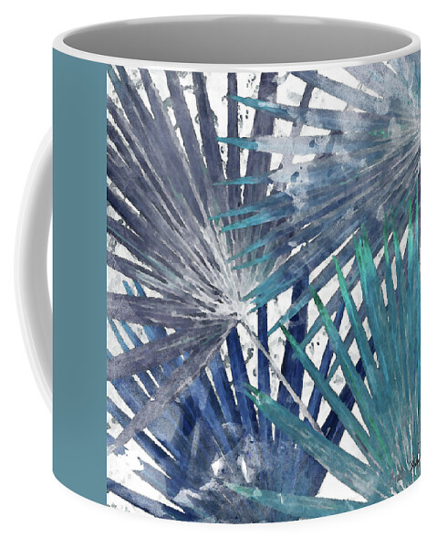 Blue Coffee Mug featuring the mixed media Blue Organic I by Patricia Pinto