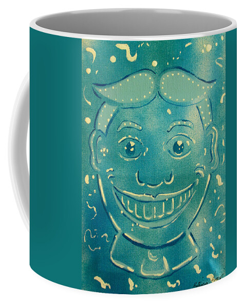 Tillie Coffee Mug featuring the painting Blue Party by Patricia Arroyo