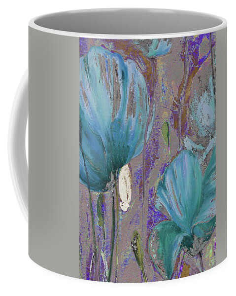 Blue Coffee Mug featuring the painting Blue Poppies by Patricia Pinto