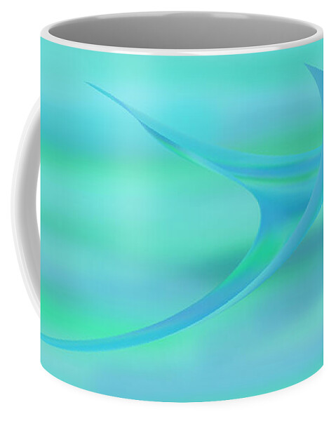 Abstract Coffee Mug featuring the digital art Blue Ray by Stephanie Grant