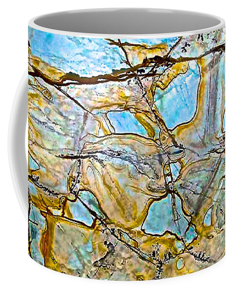 Debra Amerson Coffee Mug featuring the photograph Blue River Rock by Debra Amerson