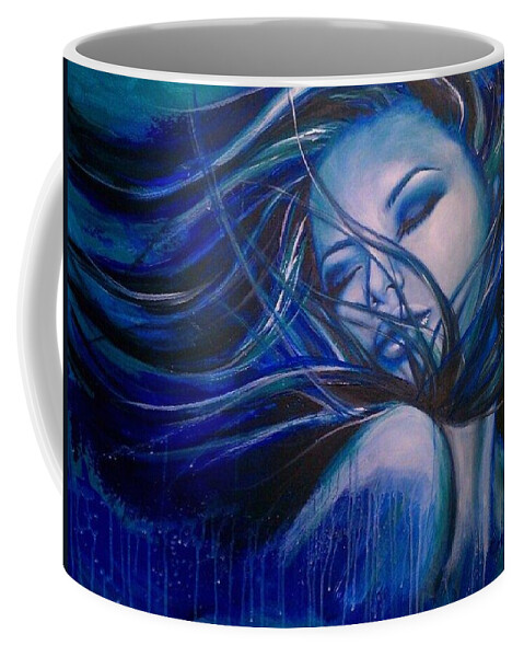 Coffee Mug featuring the painting Blue by Robyn Chance